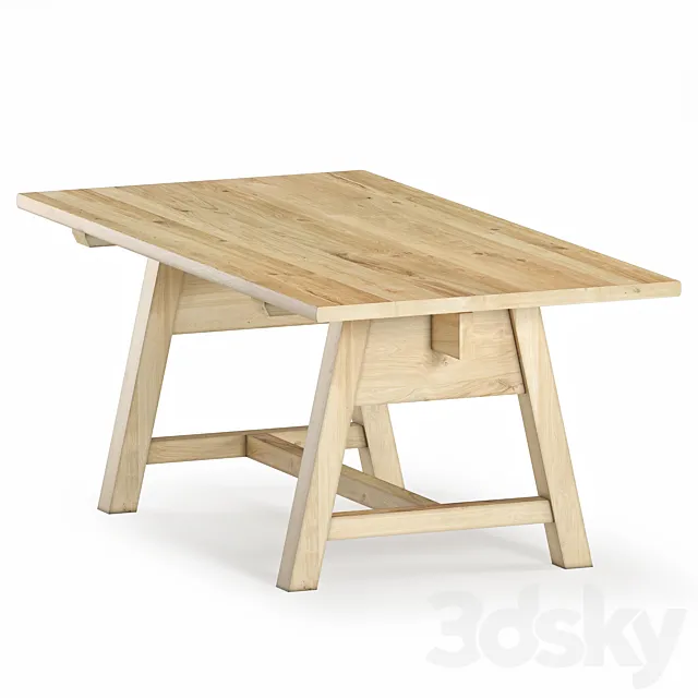 Pine table – Altea Oldwood 3ds Max