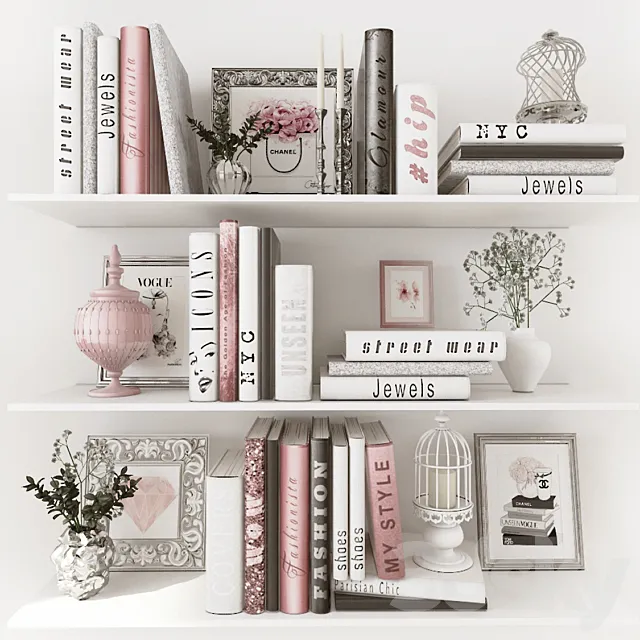 Pink dekor set 3ds Max