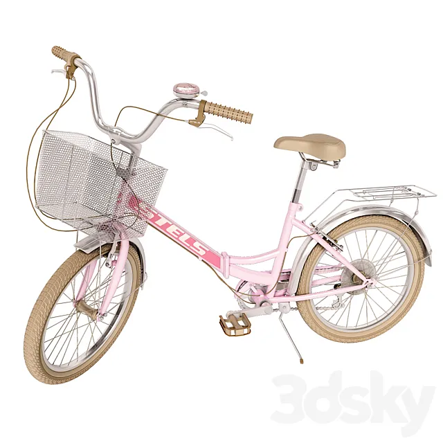 Pink folding bike Stels Pilot 3DSMax File