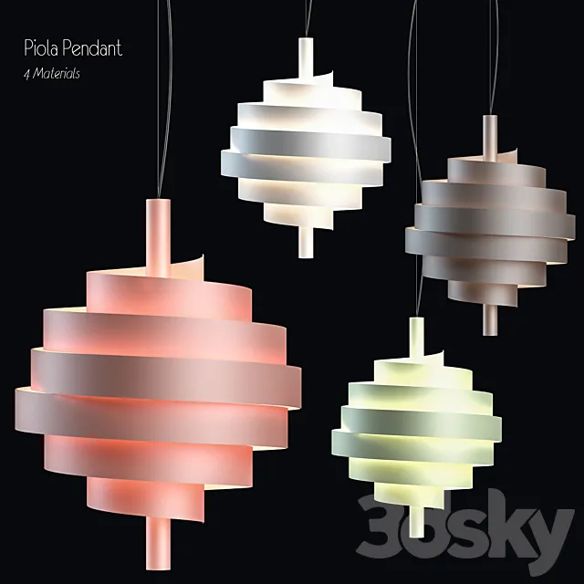 Piola pendant 3ds Max