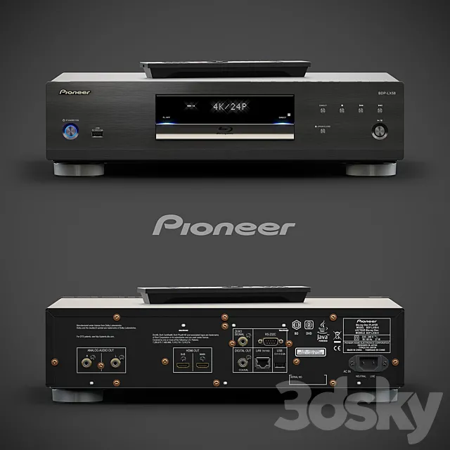 Pioneer blu-ray disc player BDP-LX58-K 3ds Max