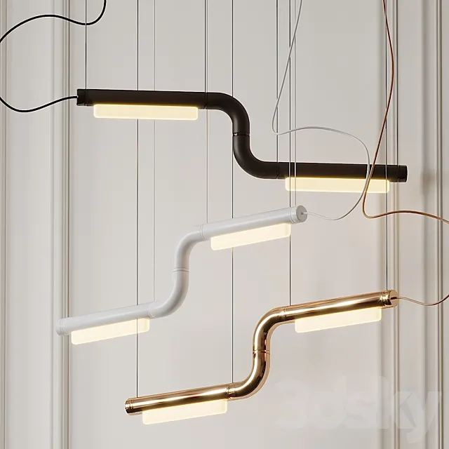 Pipeline CM1 LED Linear Suspension Light By Caine Heintzman 3DSMax File