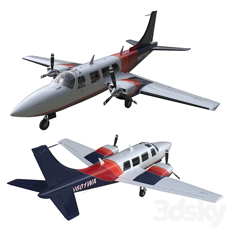 Piper Aerostar 700 3DS Max Model
