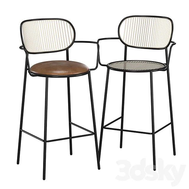 Piper Bar Chair with Armrests 3DSMax File