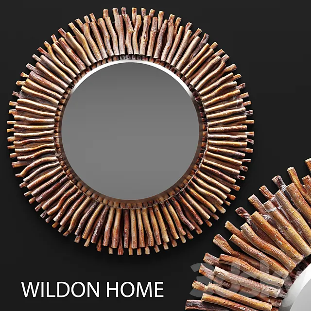Piper Wall Mirror by Wildon Home ®. mirror. round. branches. dried flowers. decor. sun. eco. eco-design 3DSMax File