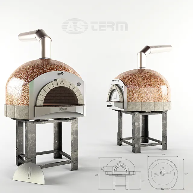 Pizza oven AS TERM D100K for firewood 3DSMax File