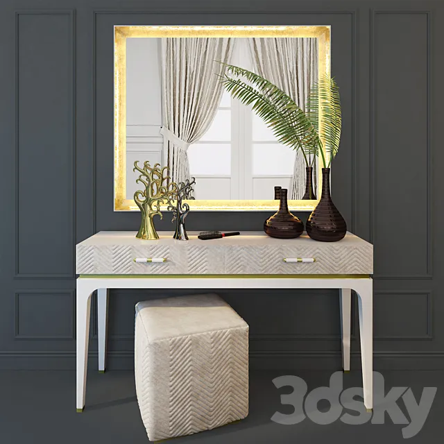 Place for makeup. Dresser table ALEAL Prestige. 3ds Max