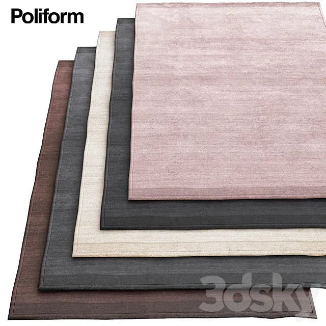 Plain gray poliform rugs 3DS Max Model