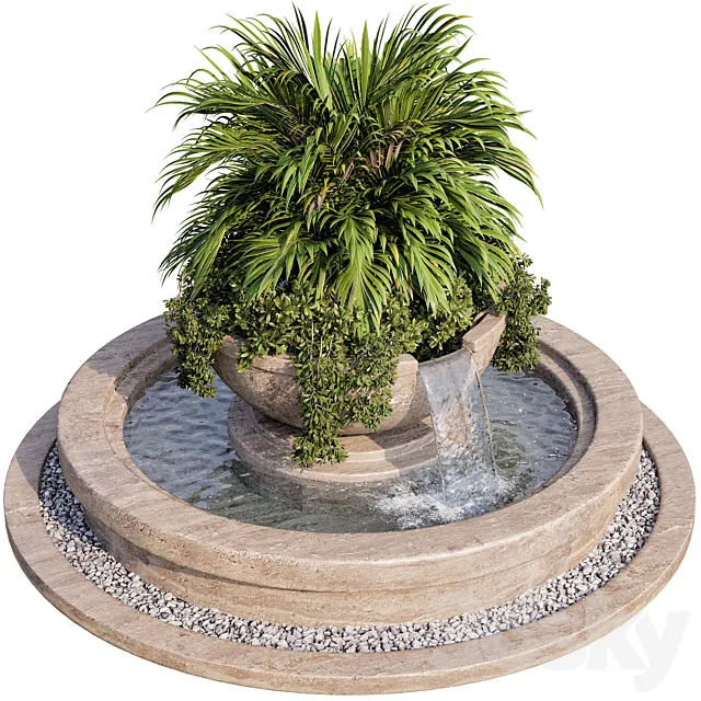 Plant and fountain 01 3ds Max