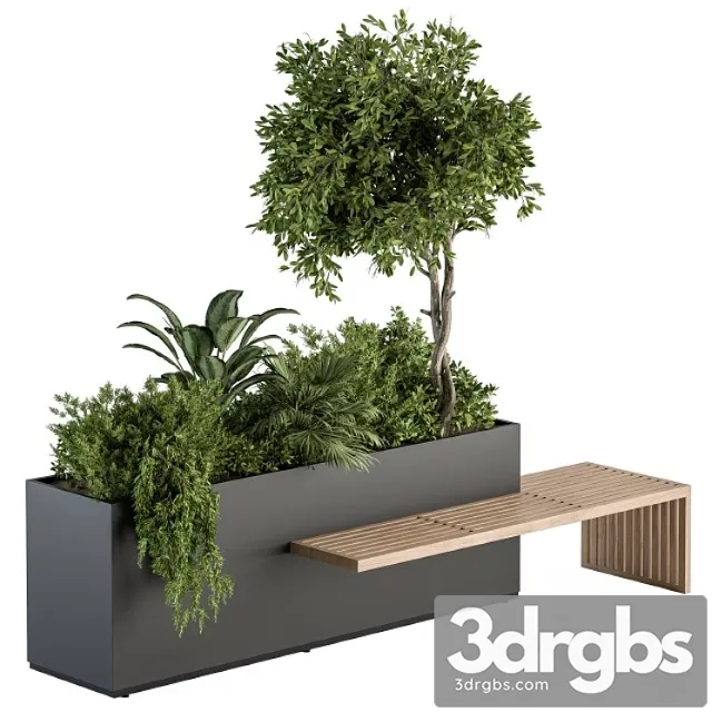 plant box with bench – set 28 3dsmax Download