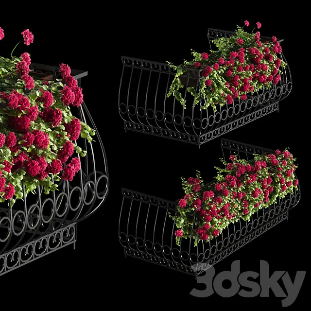 Plant geranium for the facade 3DSMax File