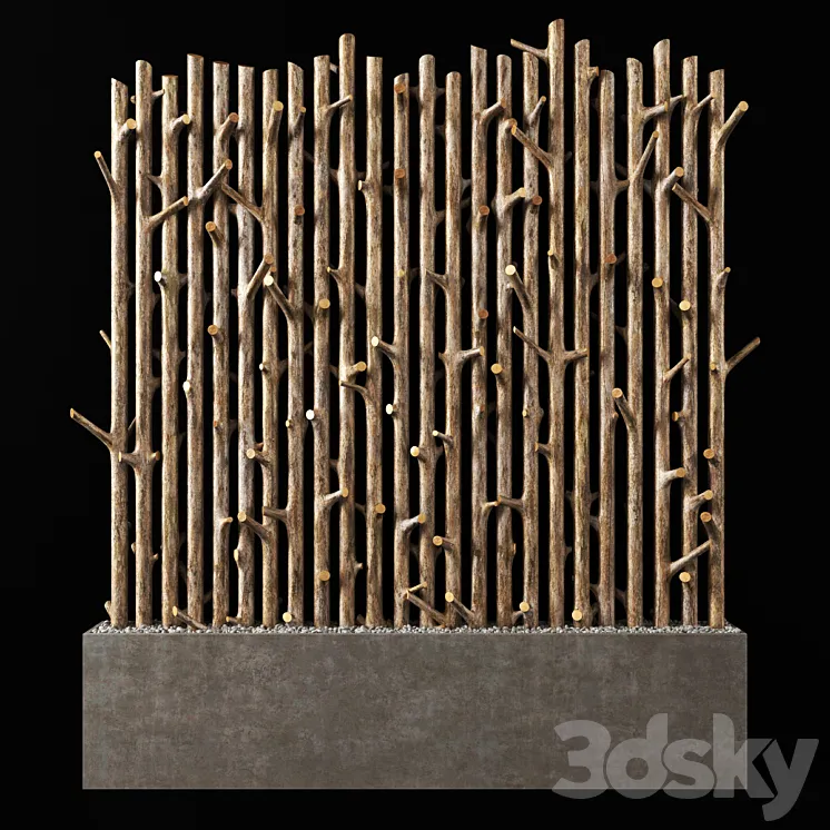 Planter thick branch fundament n3 3DS Max