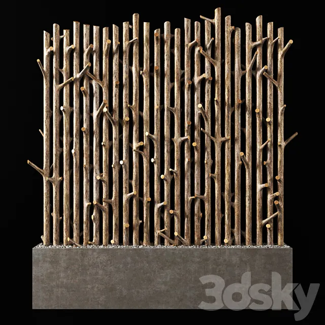 Planter thick branch fundament n3 3DSMax File