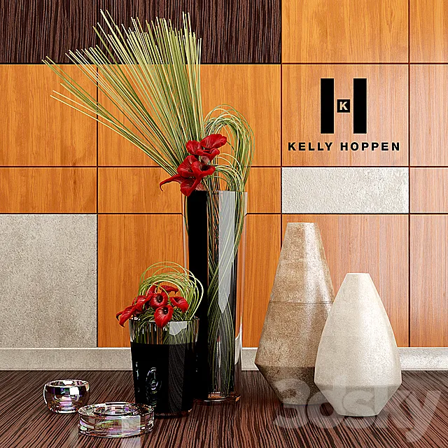 Plants and vases from the site kelly hoppen 3DSMax File