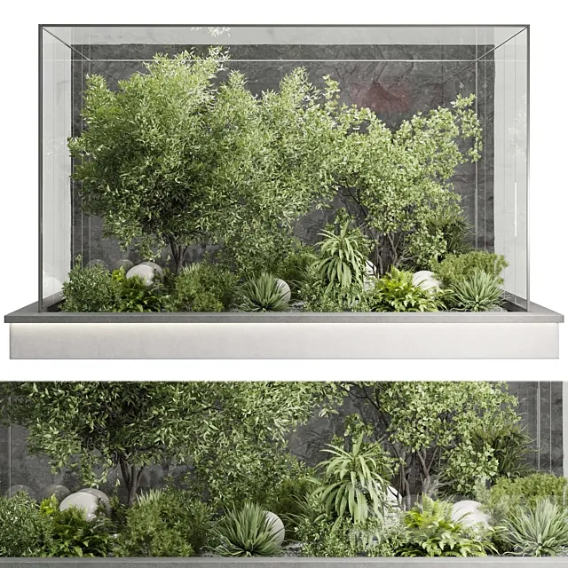 Plants Behind Galss 04 – indoor garden set 400 vray 3ds Max