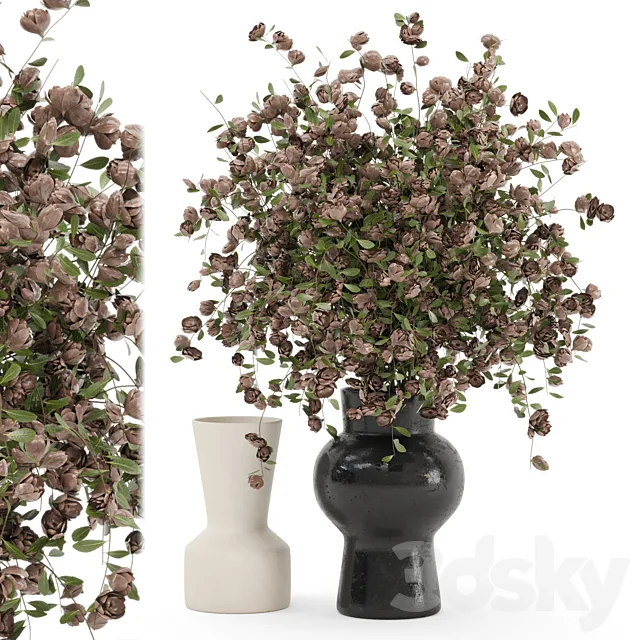 Plants Bouquet Collection In Concrete Pots – Set 1449 3DS Max Model