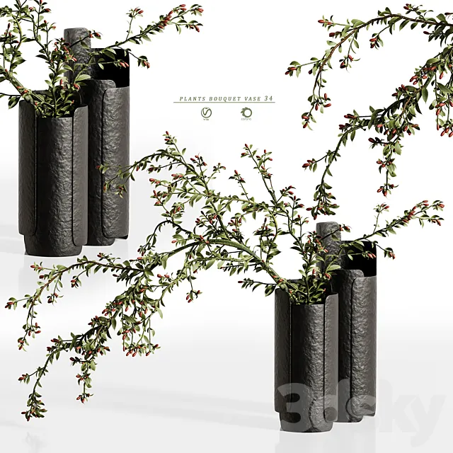 plants bouquet vase 34 3ds Max