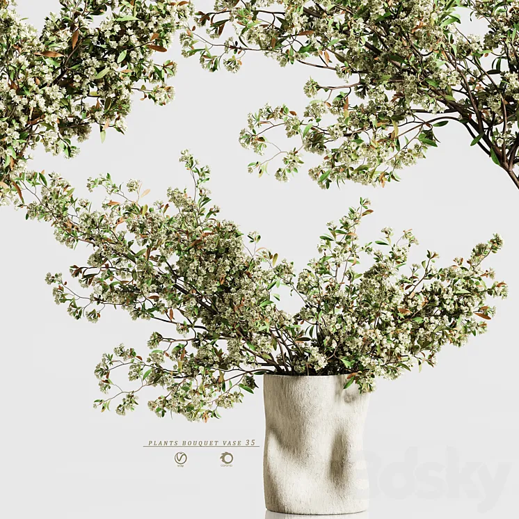 plants bouquet vase 35 3DS Max Model
