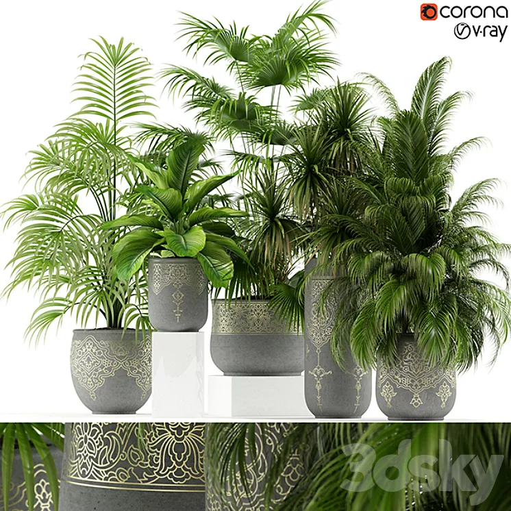 Plants collection 147 handmade pots East style 3DS Max