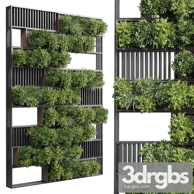 Plants set partition in wooden frame – vertical graden wall decor box 35