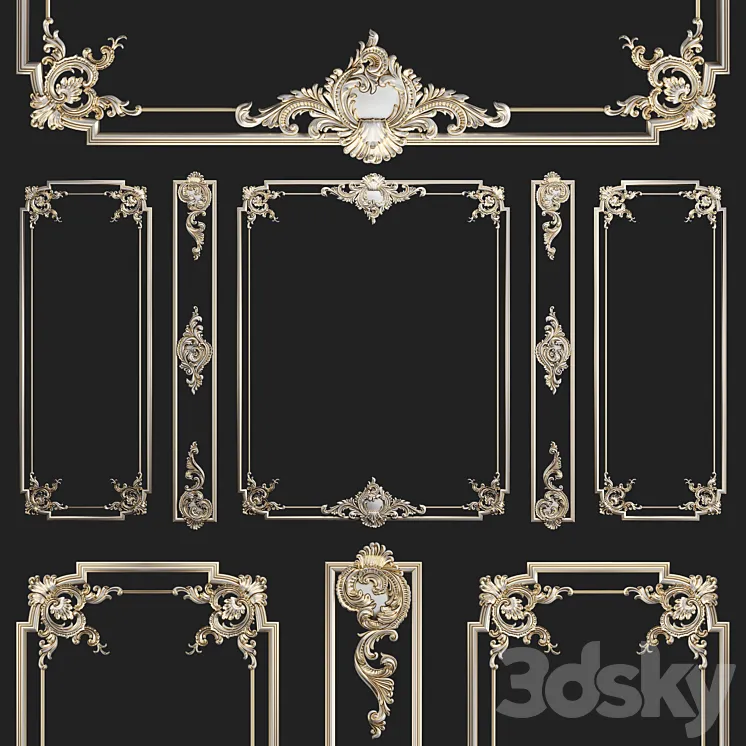 Plaster decorative frame 2 3DS Max