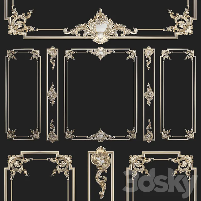 Plaster decorative frame 2 3DSMax File