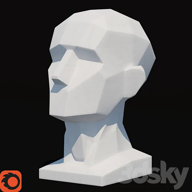 Plaster head obrubovka 3DS Max Model