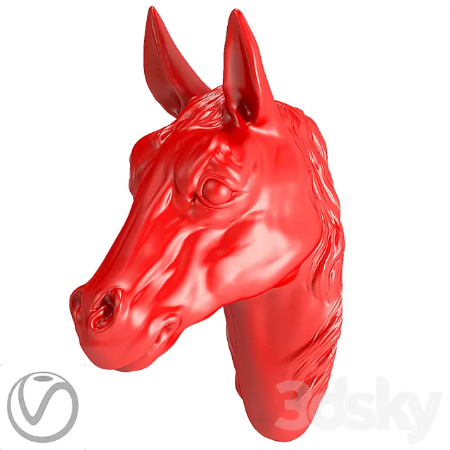 Plaster head of a horse 3DSMax File
