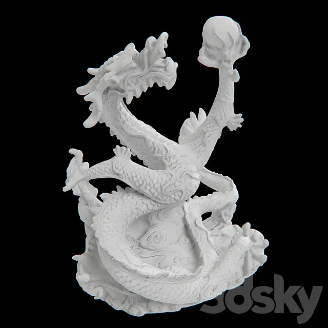 Plaster sculpture of a dragon 3DS Max Model