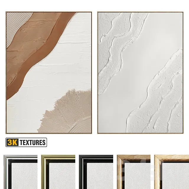 Plaster Two Photo Frame D-544 3DS Max Model