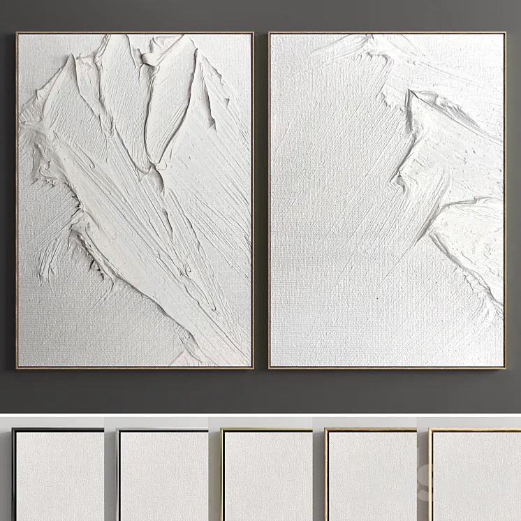 Plaster Two Photo Frame E-07 3DS Max
