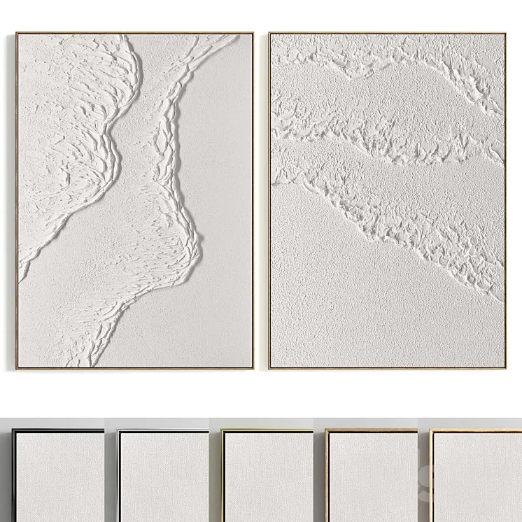 Plaster Two Photo Frames T-455 3DS Max Model
