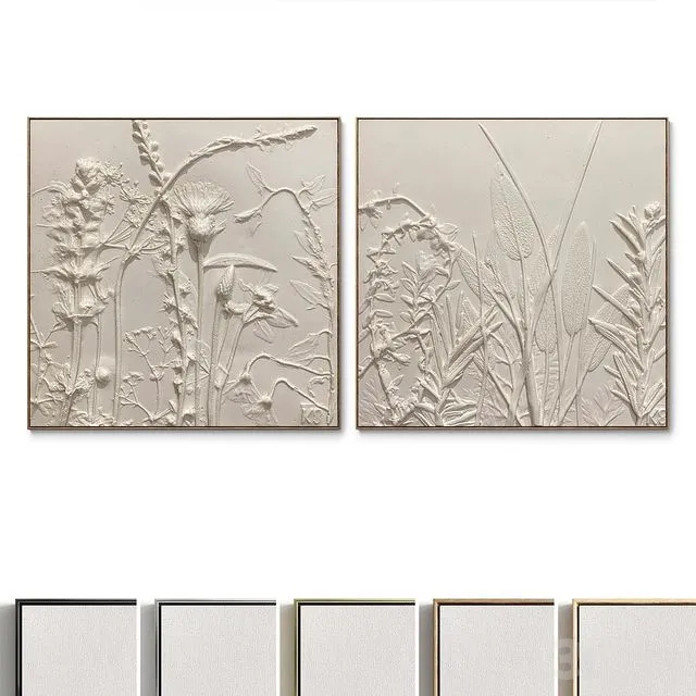 Plaster two square photo frames D-176 3dsMax Model