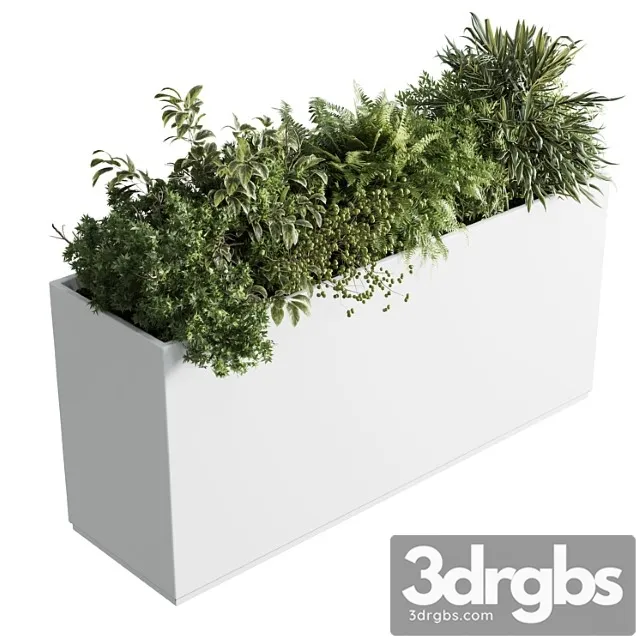 Plastic Box Plants On Stand Set Indoor Plant 389 3dsmax Download