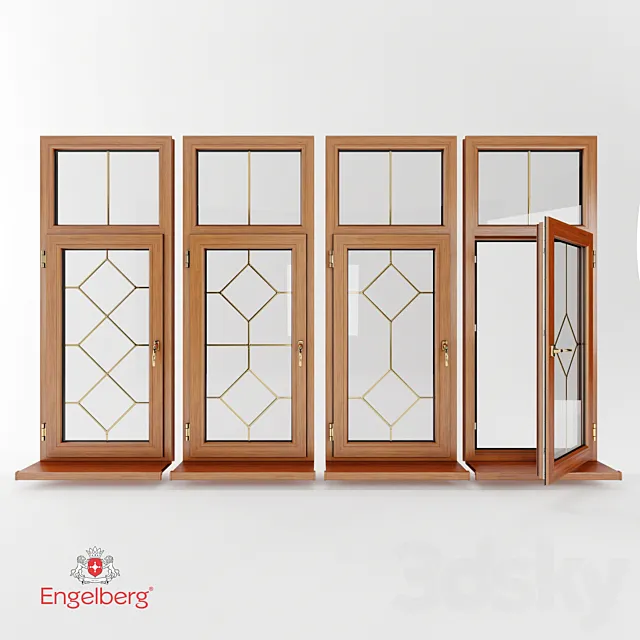 Plastic windows with muntin bars 3ds Max