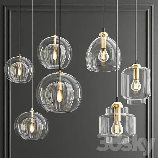 Plated Crystal & Milo Pendant 3ds Max