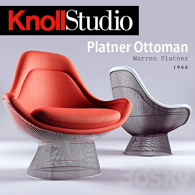 Platner Ottoman chair 3DS Max Model