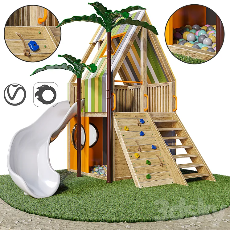 play house | House for nursery \/ playroom 3DS Max Model