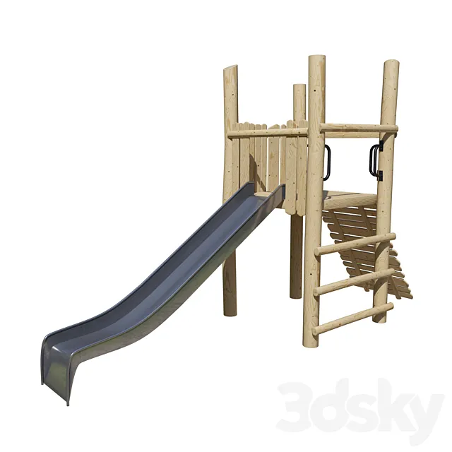 Play platform with slide and ramp 3ds Max