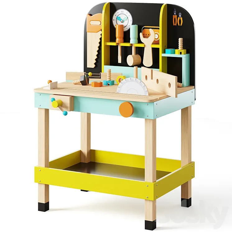 Play set Large workbench with tools Le Toy Van 3DS Max Model