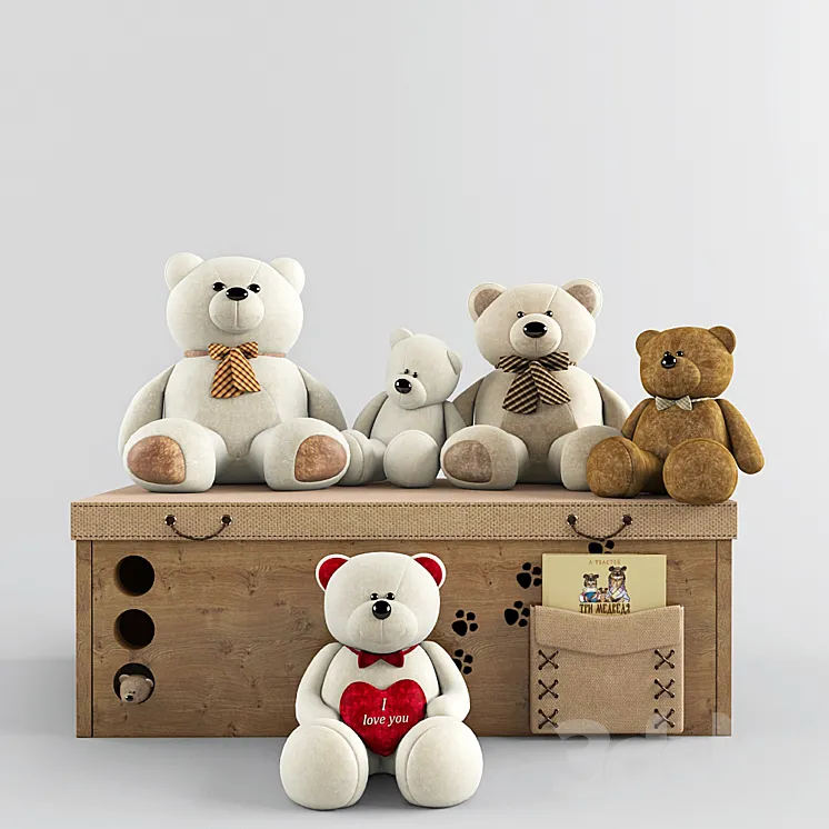 play set with bears 3DS Max