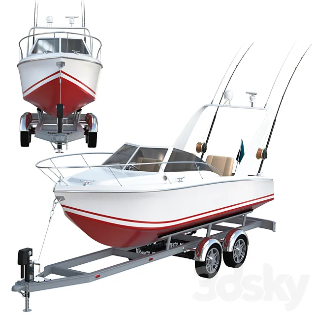 Pleasure fishing boat 3DS Max Model