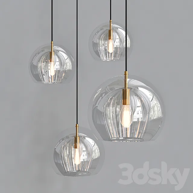 PLEATED CRYSTAL Pendant lamp 3DS Max Model