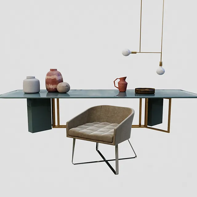 Plinto table and Lolyta chair 3DSMax File