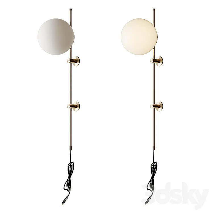 Plug in wall sconce neckless BLACK and Gold from LUX Lighting USA 3DS Max