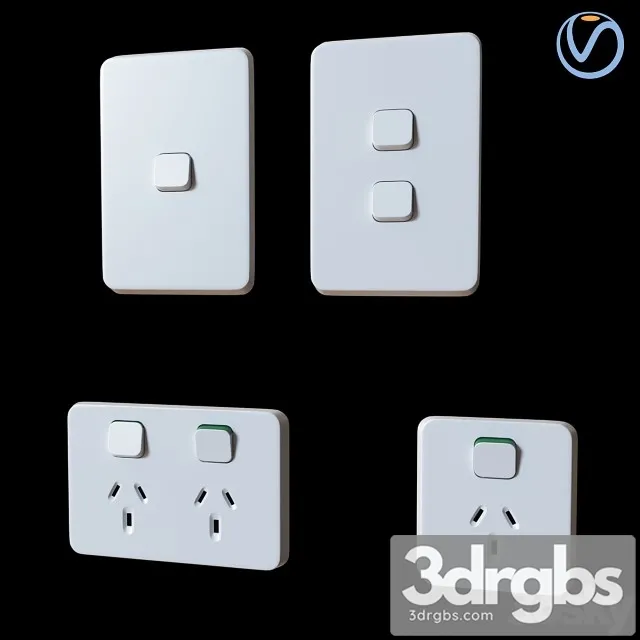Plugs Switches Australian Clipsal Iconic Series 3dsmax Download
