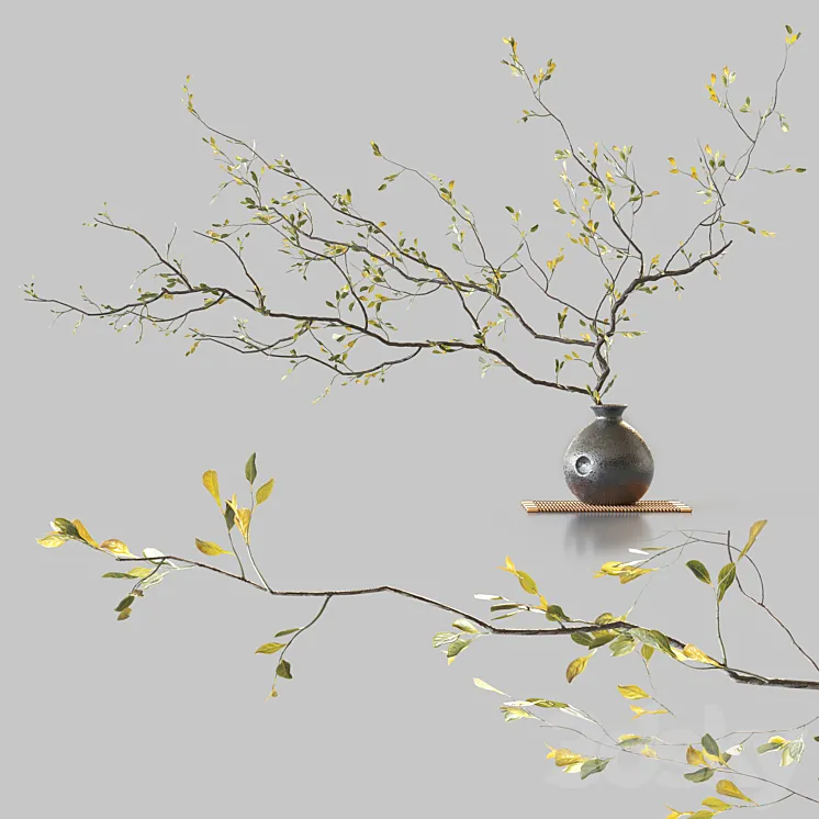 Plum branch in flower arrangement vase 3DS Max Model