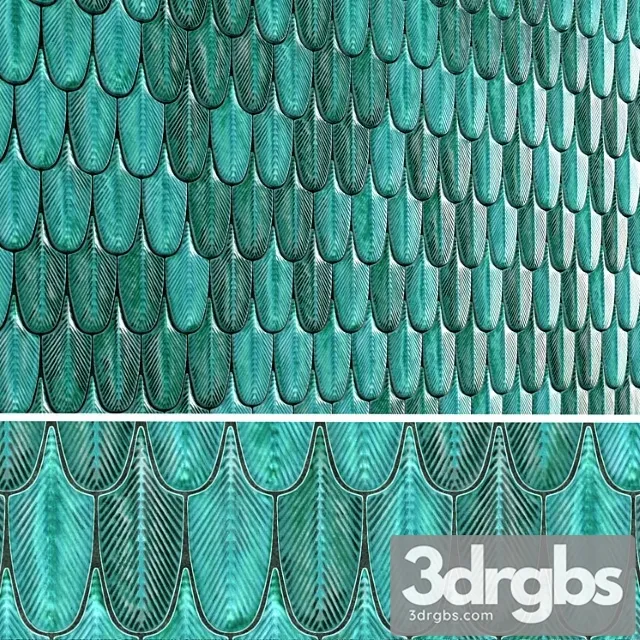 Plumage Feather Mosaic Tiles 3dsmax Download