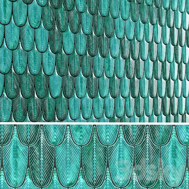 Plumage Feather Mosaic Tiles 3DS Max Model