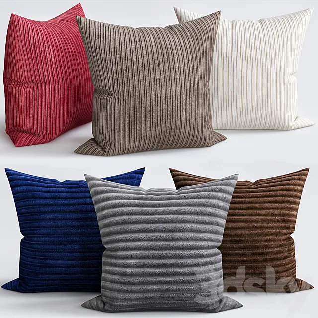 Plush Square Throw Pillow 3DS Max Model